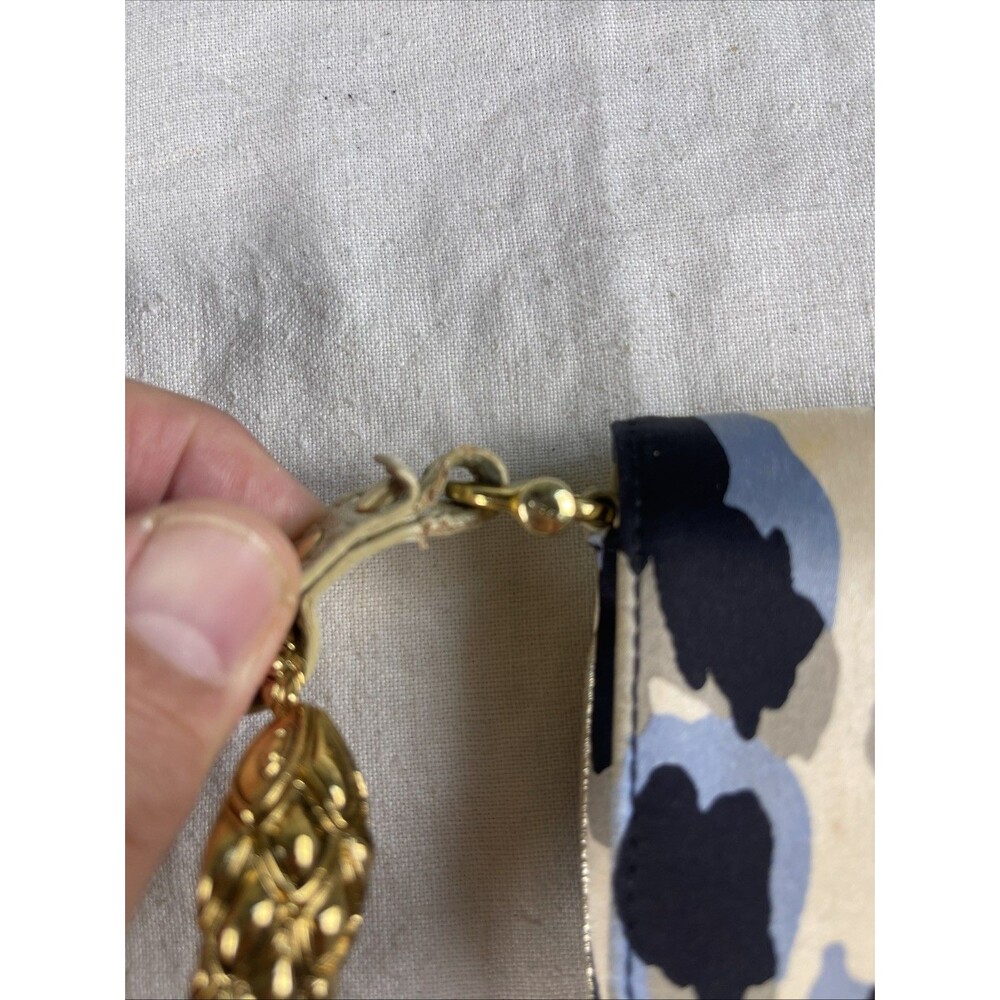 Roberto Cavalli Multicolor Leopard Print Satin Serpent Bracelet Wristlet Clutch - Picture 3 of 16